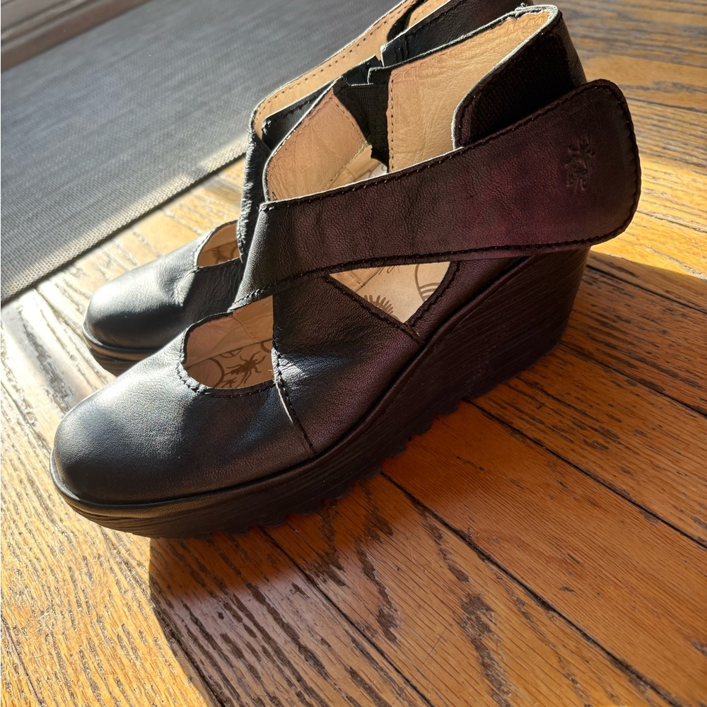 Fly London Mary Jane wedges